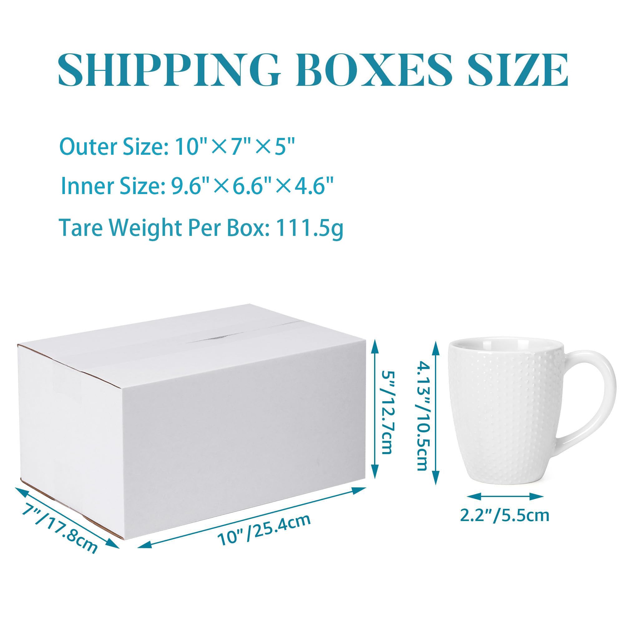 SPEPLA Shipping Boxes 10x7x5 Set of 6, White Corrugated Cardboard Box for Mailing Business Packaging