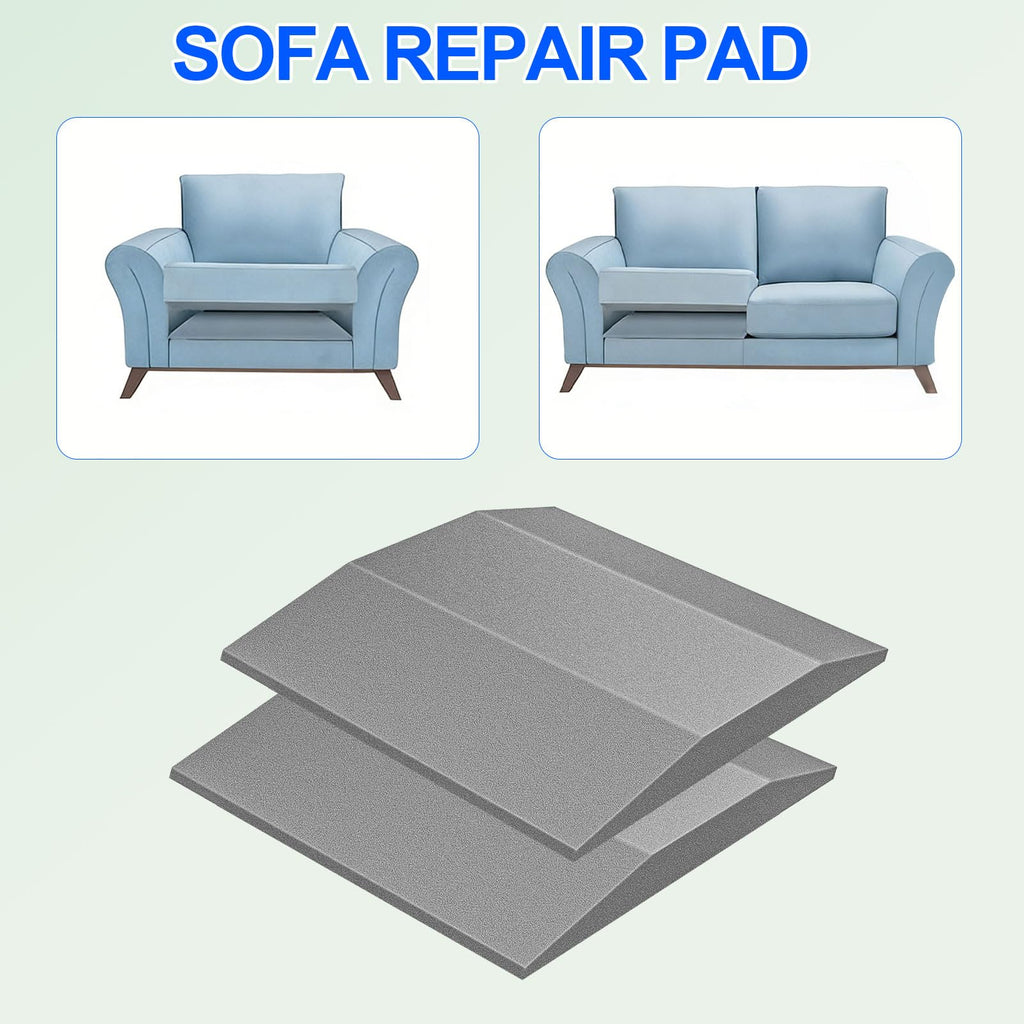 Couch Cushion Support — High-Density Foam Sofa Seat Pads for Sagging Sofas, Cut-to-Size, Enhances Comfort & Durability, 20"x20" High, Great for Home & Office, Gray Trapezoid (Two Pieces)