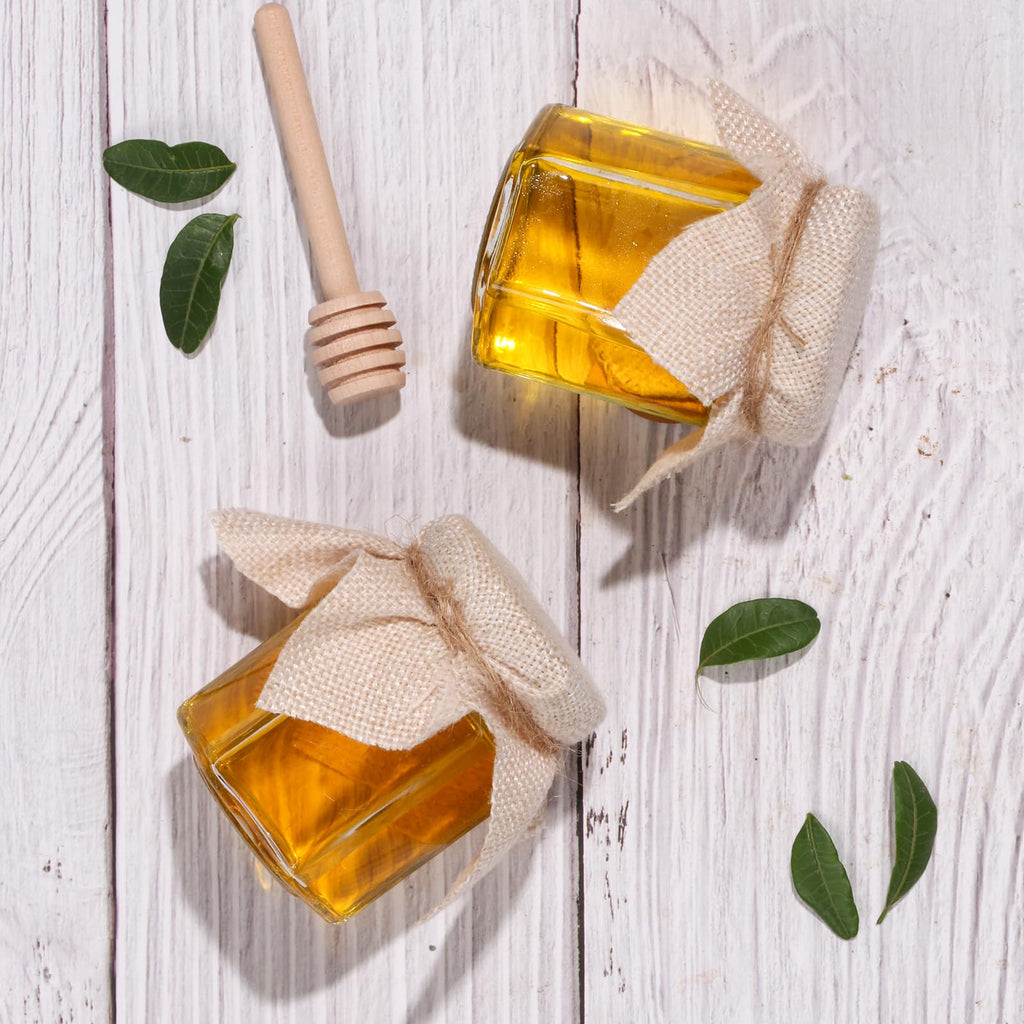 20 Pack 3 oz Mini Honey Jars with Dipper, Glass Hexagon Honey Jar for Wedding Favors, Empty Glass Jars for Party Favor