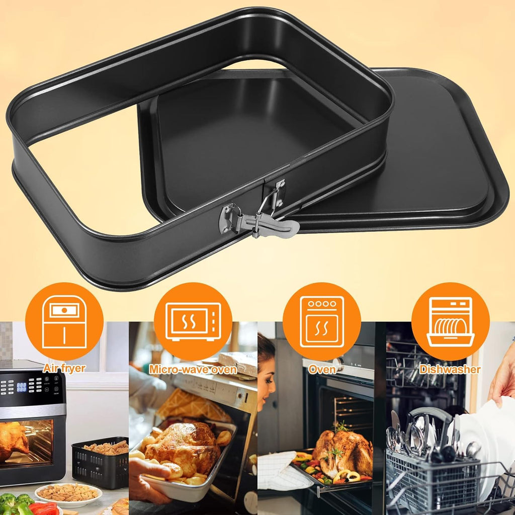 Large Springform Cake Pan Non-Stick, 14 x 9.5 Inch Rectangle Cheesecake Pan, Tiramisu Bakeware with Removable Bottom Baking Pan Mold Leakproof (14 x 9.5 Inch)