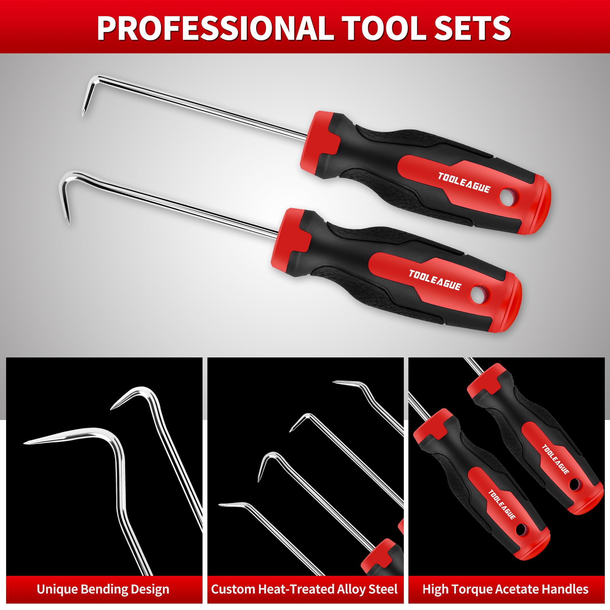 TOOLEAGUE 10Pcs Pick and Hook Set with Scraper and Magnetic Telescoping Tool Kit
