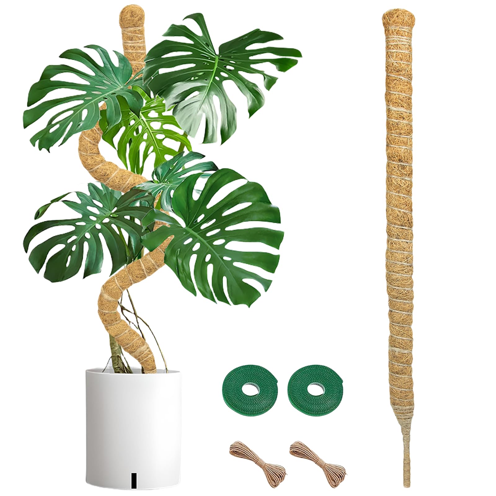 SYCARON Bendable Moss Pole, 63 Inches Moss Pole Plant Support Monstera Plant Support Stakes for Medium/Large Climbing Plants, Indoor/Outdoor Plants Growth