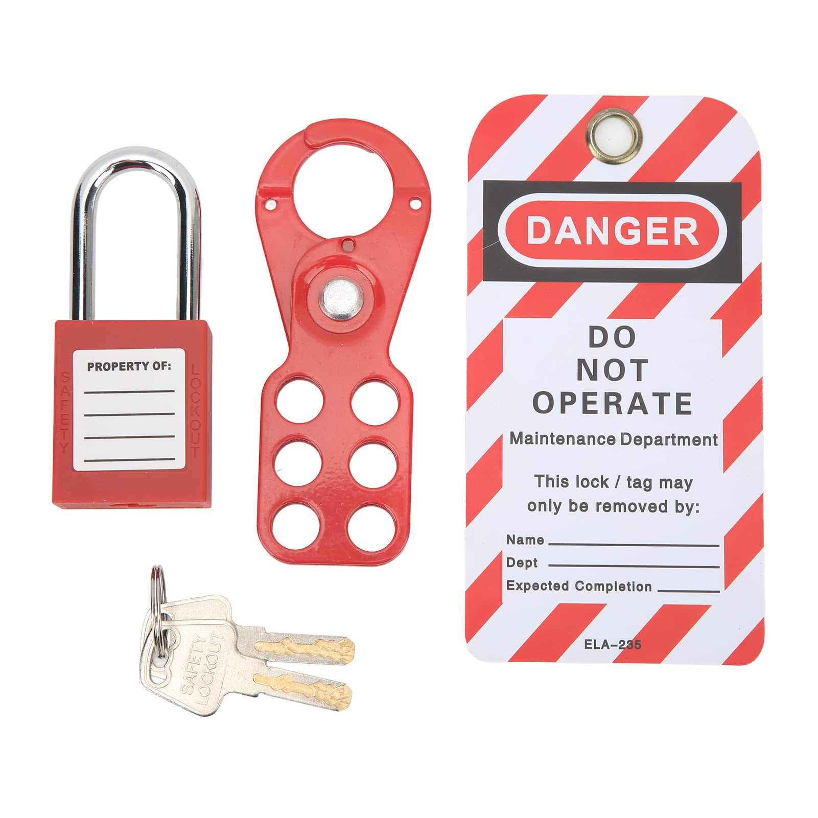 Lockout Tagout Kit with High Performance Chrome Plated Reusable Safety Hasp Padlock Loto Tag Keys Tamper Proof for Industrial Equipment(1in/25mm Shackle)