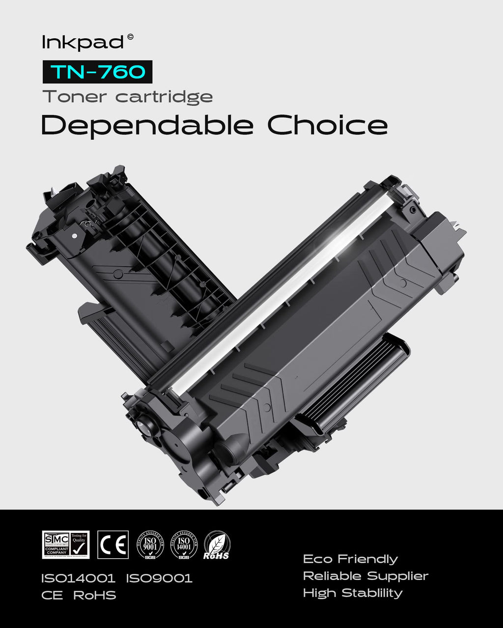 [with Chip] TN760 2PK Toner Cartridge Replacement for Brother High Yield TN-760 TN730 Toners| Compatible with DCP-L2550DW HL-L2350DW HL-L2370DW HL-L2390DW HL-L2395DW MFC-L2750DW