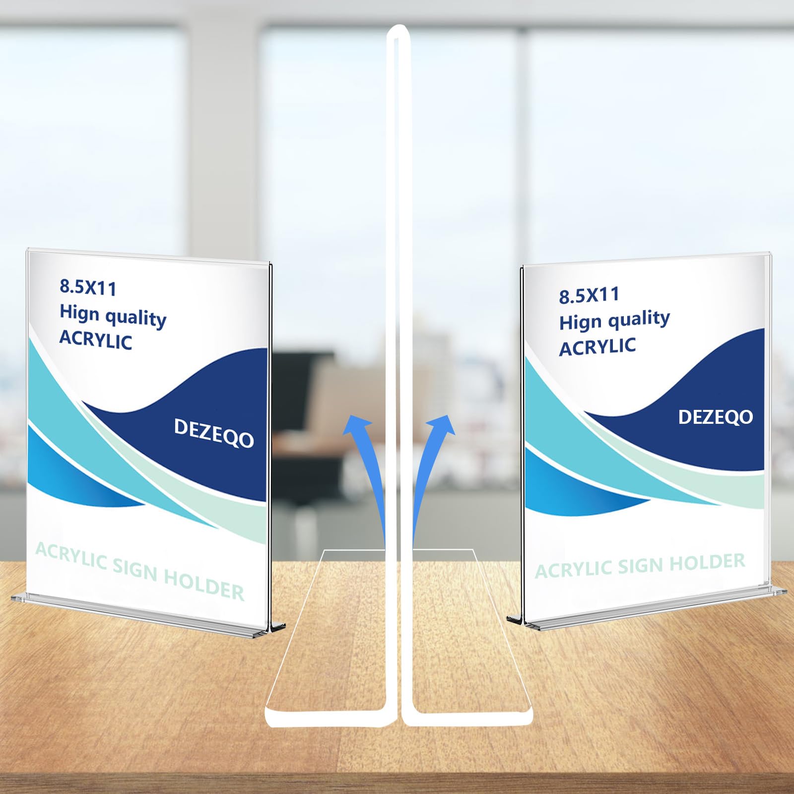 DEZEQO Double-Sided 5 x 7 Acrylic Menu Sign Holder Stand 6 Pack - Highlight Your Menus with Clarity and Style - Perfect for Restaurants, Cafes, and Events - Sturdy and Versatile Display Solution