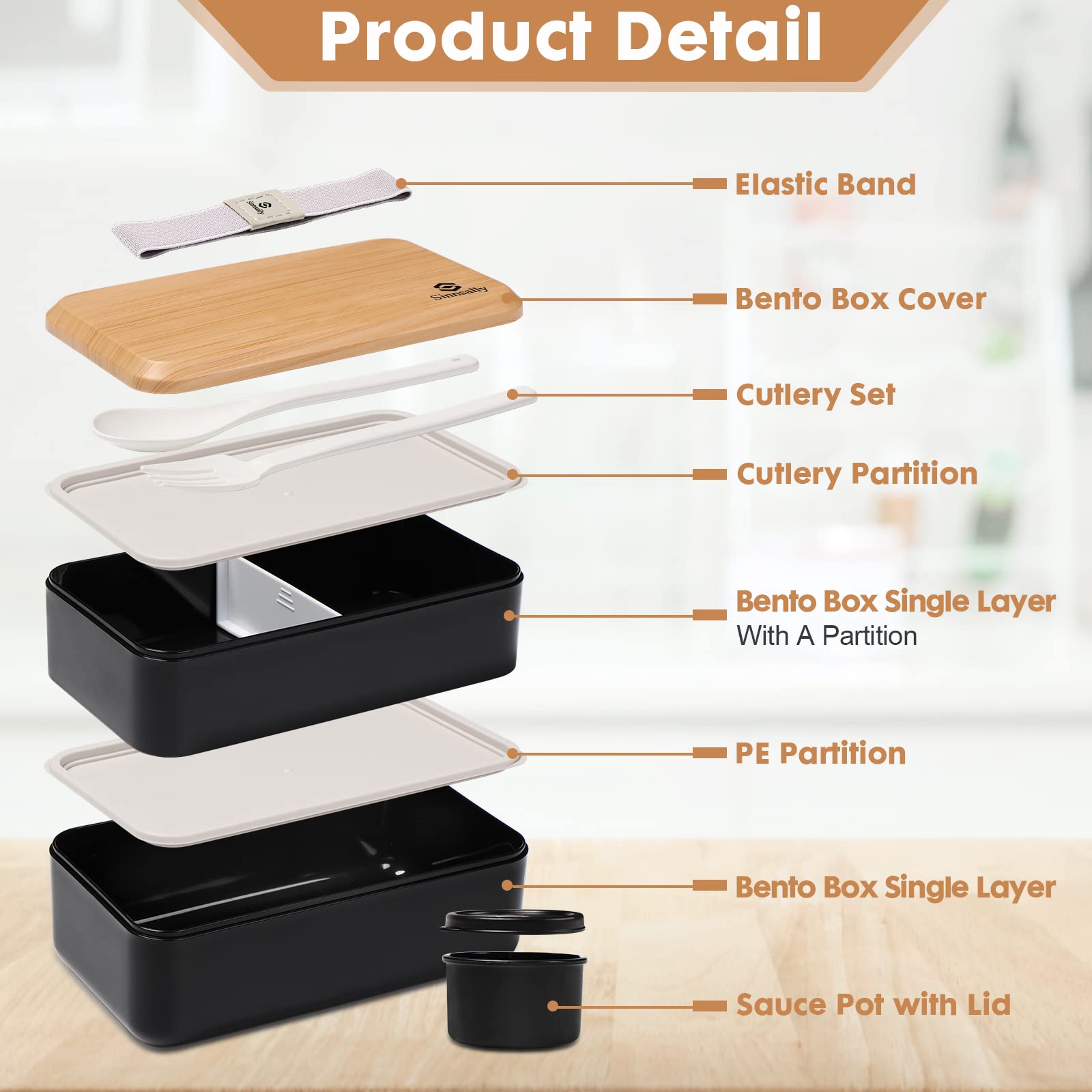 Bento Box Adult Lunch Box,Lunch Box with Compartments(47oz),Stackable Adults Bento Lunch Box,Rectangle Lunchable Food Container with Utensil Set,Salad Box,Leak-Proof Lunchbox,Microwave/Dishwasher Safe