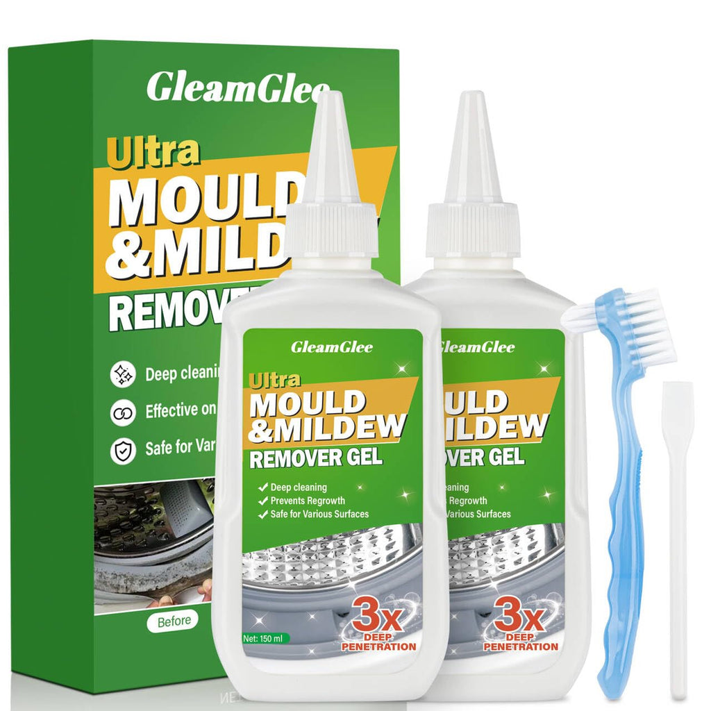 Mould Remover Gel, Powerful Mould Mildew Remover for Washing Machine, Top Load, Front Load, Tub Seal, Grout, Bathroom, Shower, Tiles, Refrigerator Strips, Kitchen Cleaner - (2Pack)