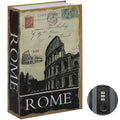 Jssmst Diversion Book Safe with Combination Lock, Faux Book Box Hidden Storage, Secrect Hidden Safe Box for Home Office, Money Box, 9.5 x 6.2 x 2.2 inch, SMBS020 Rome