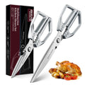 Dream Reach Kitchen Scissors Set Silver - Upgraded Stainless Steel Kitchen Shear, Sharp Meat Scissors Dishwasher Safe, Heavy Duty Poultry Shears, Japanese Cooking Scissor for Food, Chicken Bones