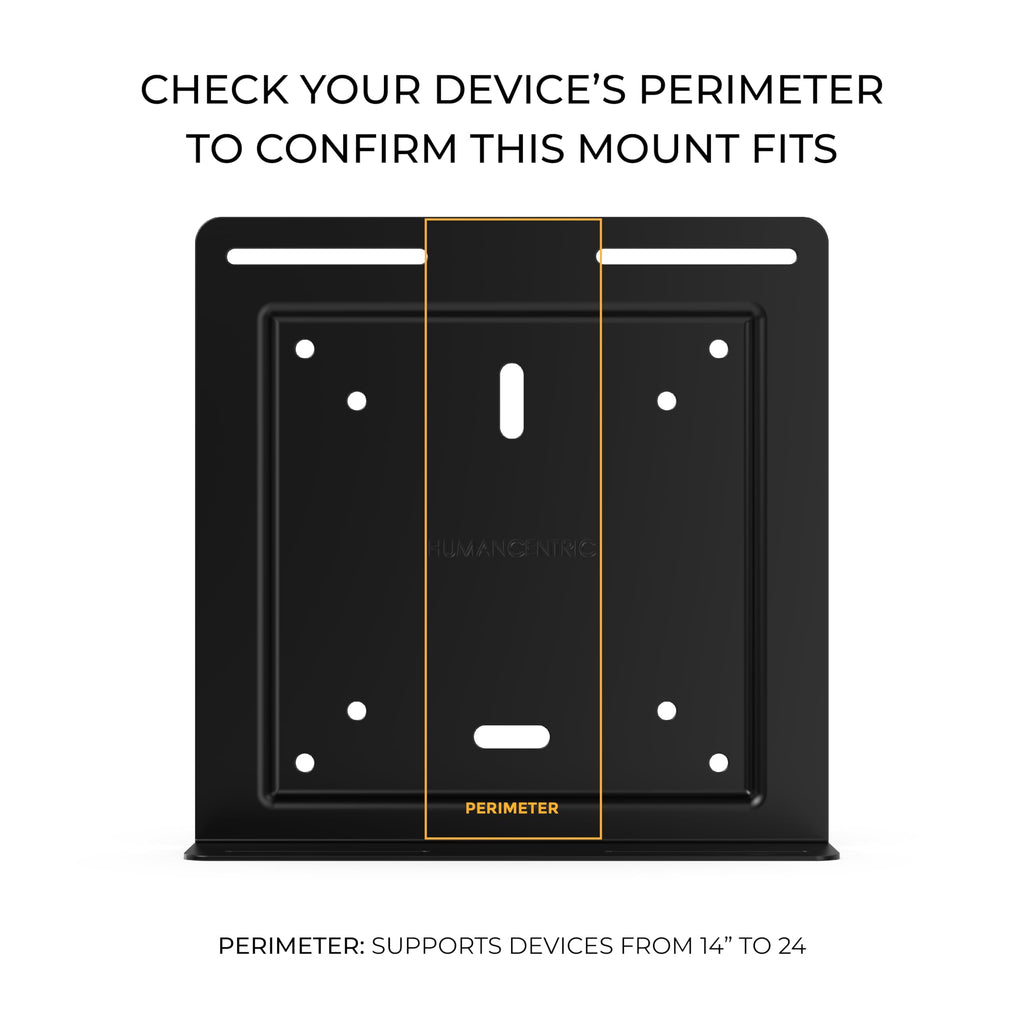 HumanCentric Universal Wall and VESA Mount, Adjustable Strap for Small Computers, UPS Units, Cable Boxes, Modems and Other Electronic Devices, Mounts on The Wall or Back of a Computer Monitor