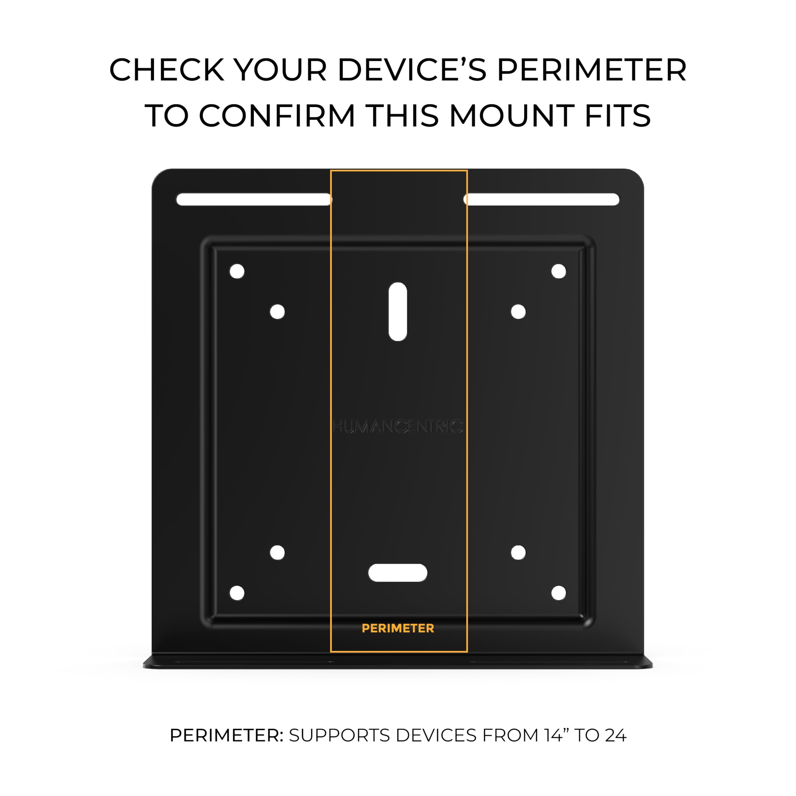 HumanCentric Universal Wall and VESA Mount, Adjustable Strap for Small Computers, UPS Units, Cable Boxes, Modems and Other Electronic Devices, Mounts on The Wall or Back of a Computer Monitor