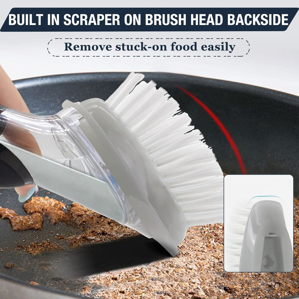 Dish Cleaning Soap Dispensing Brush Refills for OXO Dish Brush - 8 Pack Brush Head Replacement for Scrubber (Grey)