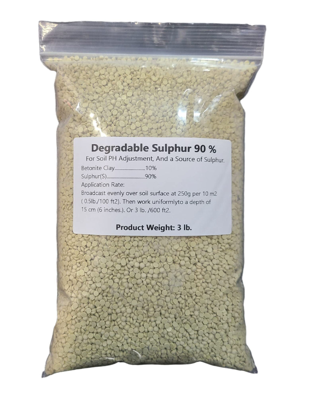 Sulfur Pellets 90% - Degradable Sulphur for Soil pH Adjustment and Sulphur Source, Lower Soil pH for Acid-Loving Plants (3 LB)