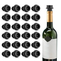 WOTOR Wine Stoppers Vacuum, Silicone Wine Saver & Preserver, Reusable Bottle Sealer, Keep Fresh (Black, 24 Pieces)