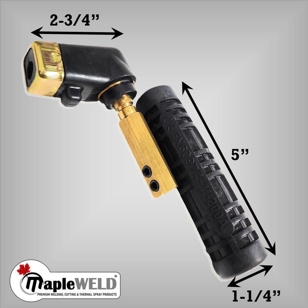 MapleWeld Shortstub Electrode Holder for Stick SMAW Welding, 200A or 400A, Brass Clamp with Replaceable Head and Insulated Grip (200A Black Flexible)