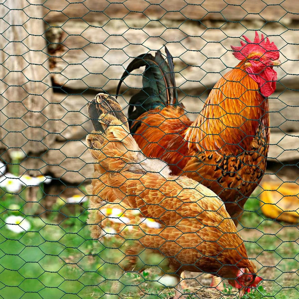 Wonninek Chicken Wire for Floral Arrangements, 16 x 236 Inches Gauge Galvanized Steel Wire Fence Ideal with Zip Ties for Crafting, Garden Protection, Bird Enclosures, Chicken Coops, Poultry Netting