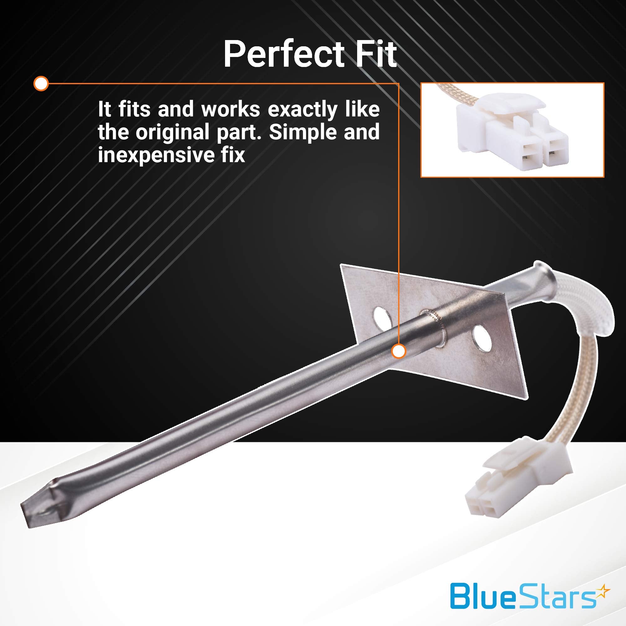 BlueStars Ultra Durable W10131825 Oven Temperature Sensor - Compatible with Whirlpool Maytag KitchenAid Ovens - Replaces WPW10131825 4455636 WPW10131825VP PS11748765