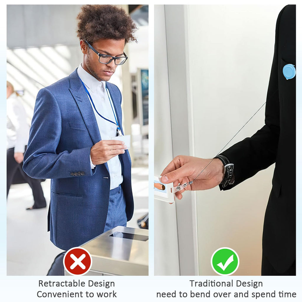 60 Pcs Retractable Badge Reel, Badge Clips Holder Nurse Students Doctor ID Badge Holder Badge Reels Bulk for ID Card Name Keychain, 30 Colors