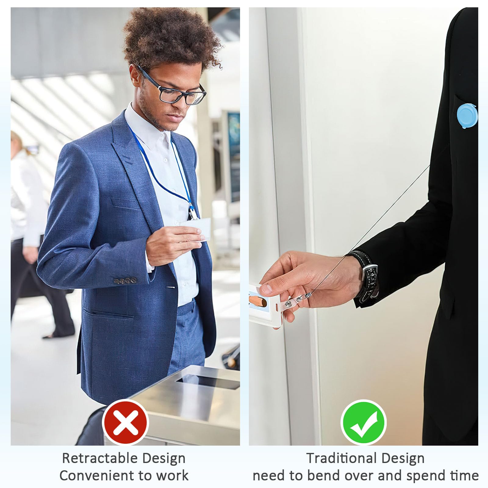 60 Pcs Retractable Badge Reel, Badge Clips Holder Nurse Students Doctor ID Badge Holder Badge Reels Bulk for ID Card Name Keychain, 30 Colors