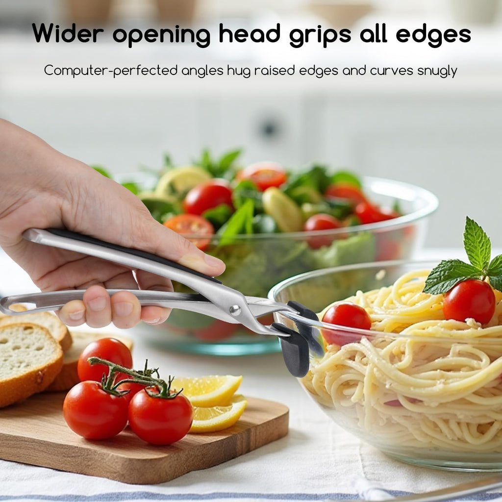 SOLEADER Hot Plate Gripper, Pizza Pan Gripper, Heavy Duty Non-Slip Hot Plate Bowl Lifter with Food Out from Pots, Microwave, Oven, for Egg Custard for Jidangeng, Pack of 2