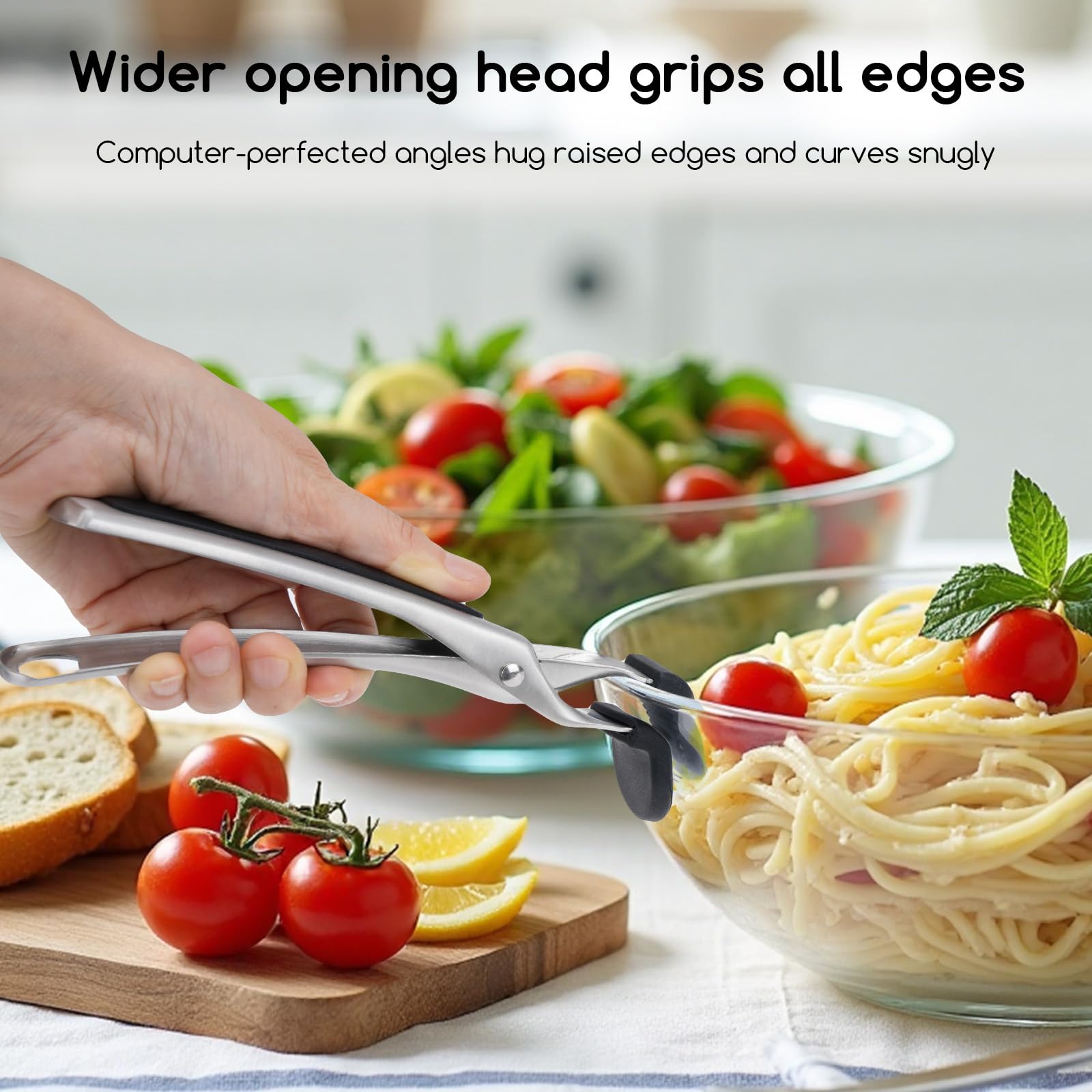 SOLEADER Hot Plate Gripper, Pizza Pan Gripper, Heavy Duty Non-Slip Hot Plate Bowl Lifter with Food Out from Pots, Microwave, Oven, for Egg Custard for Jidangeng, Pack of 2
