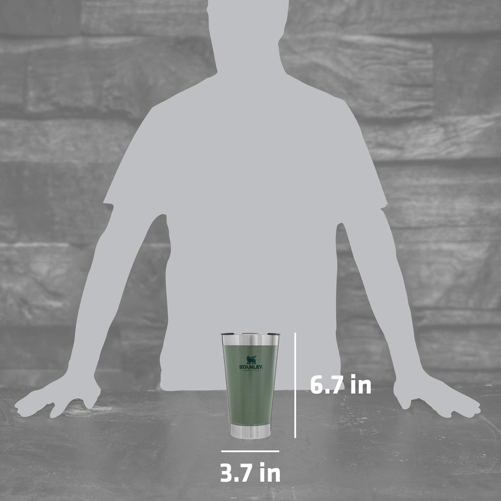 Stanley Classic Stay-Chill Beer Pint, Hammertone Green, 16 oz / 0.47 L
