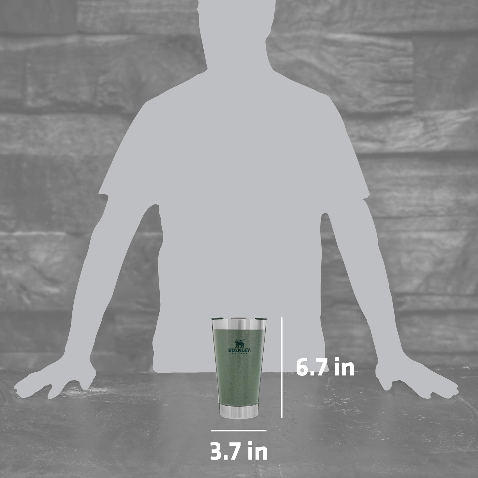 Stanley Classic Stay-Chill Beer Pint, Hammertone Green, 16 oz / 0.47 L