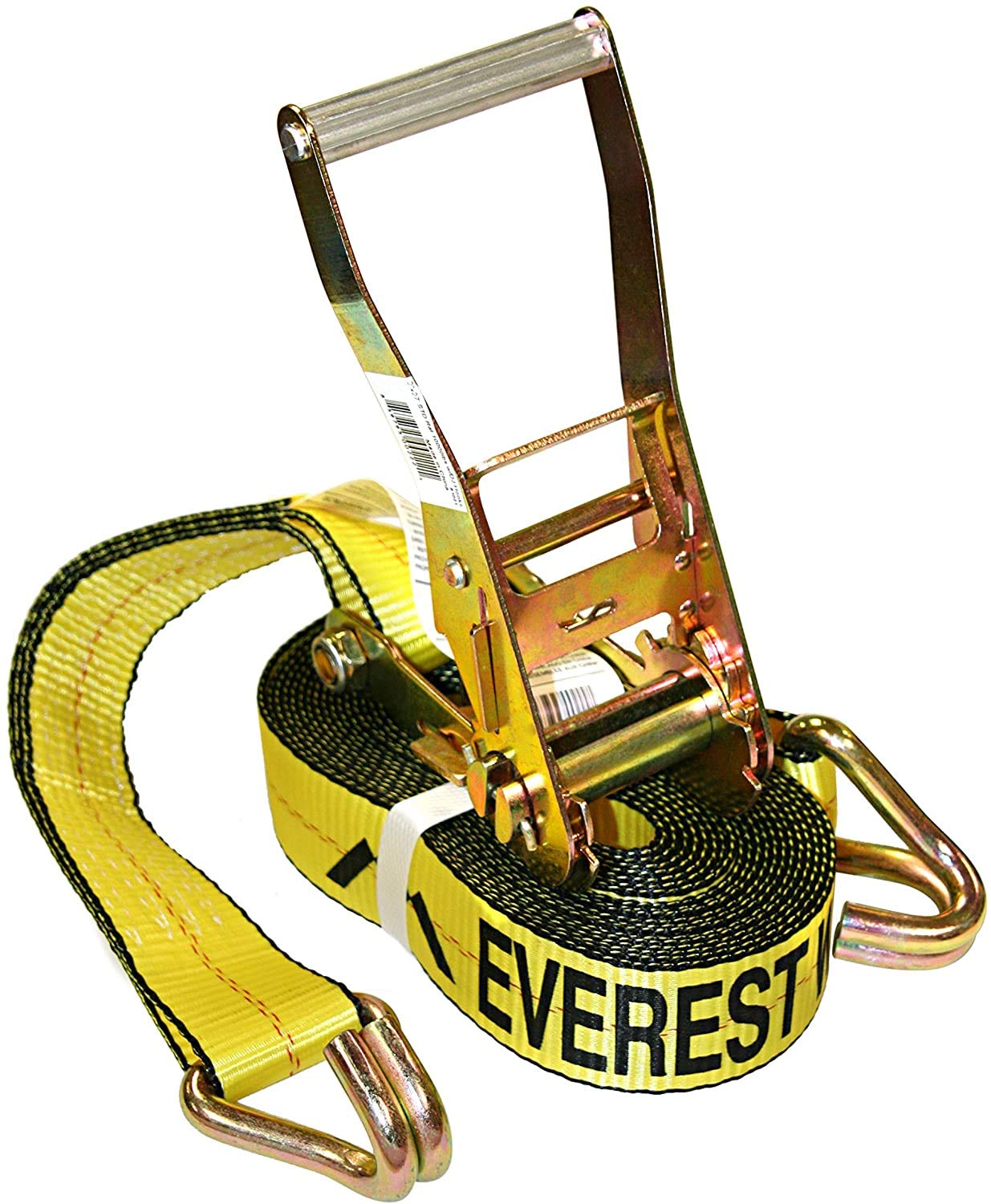 Everest Tough-Tech Series Heavy Duty Premium Ratchet Tie Down Strap – 1 pack – 2 inch – 27 Ft – 3333 LBS Load Cap – 10000 LB Break Strength – Cargo Strap for Moving Appliances, Lawn Equipment, Motorcycle, Camping Equipment, Outdoor Activities, Engineered