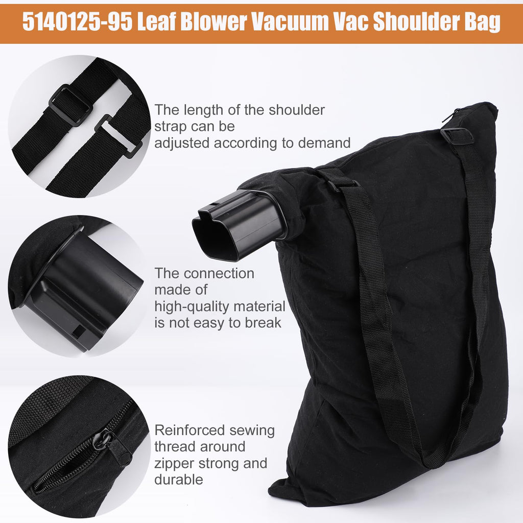 Leaf Blower Vacuum Bag, High Capacity Leaf Blower Collection Bag, 5140117-99, 5140125-95 Leaf Blower Vacuum Vac Shoulder Bag, Leaf Blower Bag Compatible with Black & Decker BV3100/BV2900