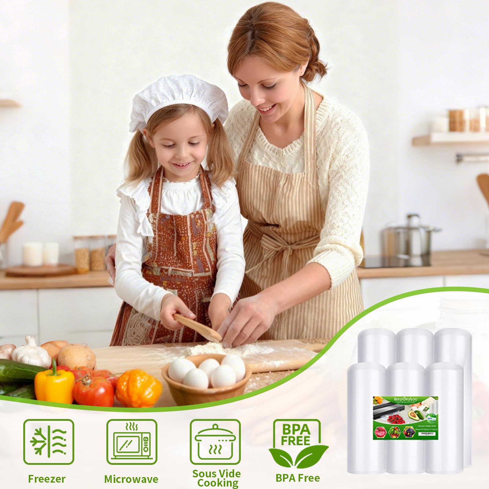 SurpOxyLoc 4mil100 Quart Size 8x12Inch Food Vacuum Sealer Bags with BPA Free,Heavy Duty,Great for Sous Vide and Vac Seal storage