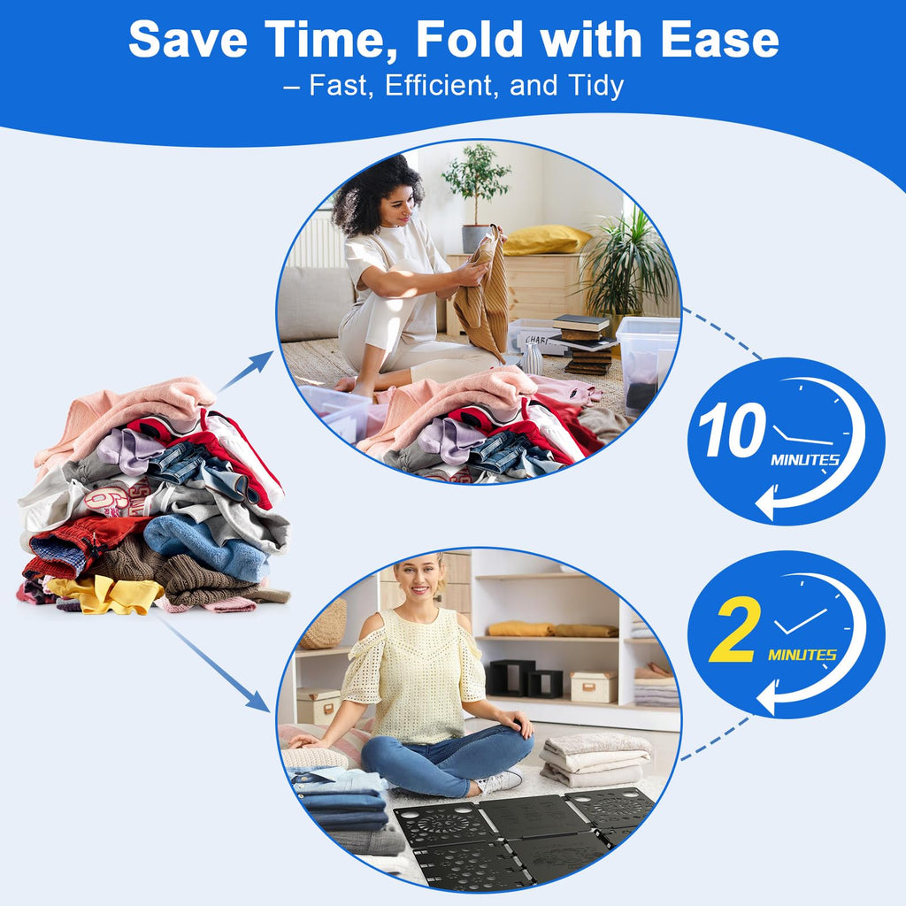 BoxLegend V3 Shirt Folding Board T Shirt Clothes Folder for Adults and Children Easy and Fun Durable PP Plastic Laundry Folders (Black)