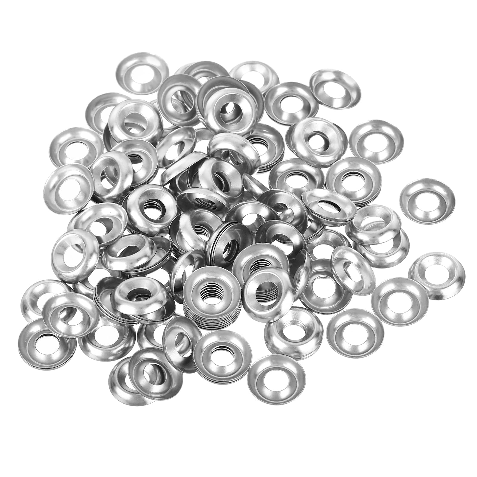 uxcell #8 304 Stainless Steel Cup Washer Countersunk, 300pcs Countersunk Finish Washers for Screw Bolt