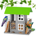 Bird Feeders for Outdoors Metal with 2 Suet Cage Cake Squirrel Proof Hanging Bird Feeder Large Capacity Wild Bird Feeder Easy Clean&Anti-Rust (Green)