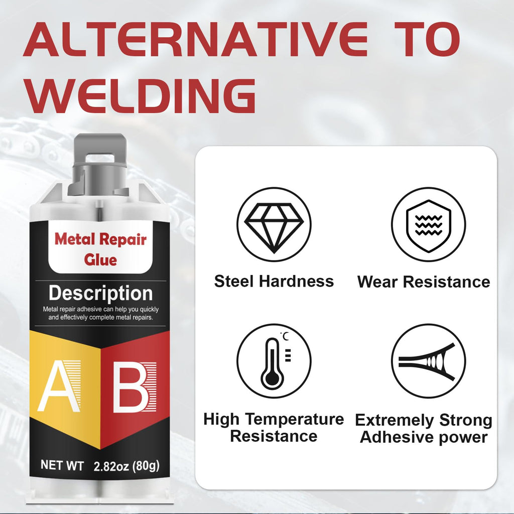 GDDP Metal Glue 160g, 2 Part Epoxy Resin Metal Welding Glue, Heavy Duty for Welding Aluminum, Tiles, Sealing, Adhesive for Metal, Plastic, Steel, Ceramics