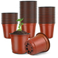 Nursery Pots, PEYOU 100 Pack 4" Plastic Plant Pots, Plant Flower Seedling Pots, Reusable Seed Starting Pots for Seedlings Transplanting Small Plants Growing