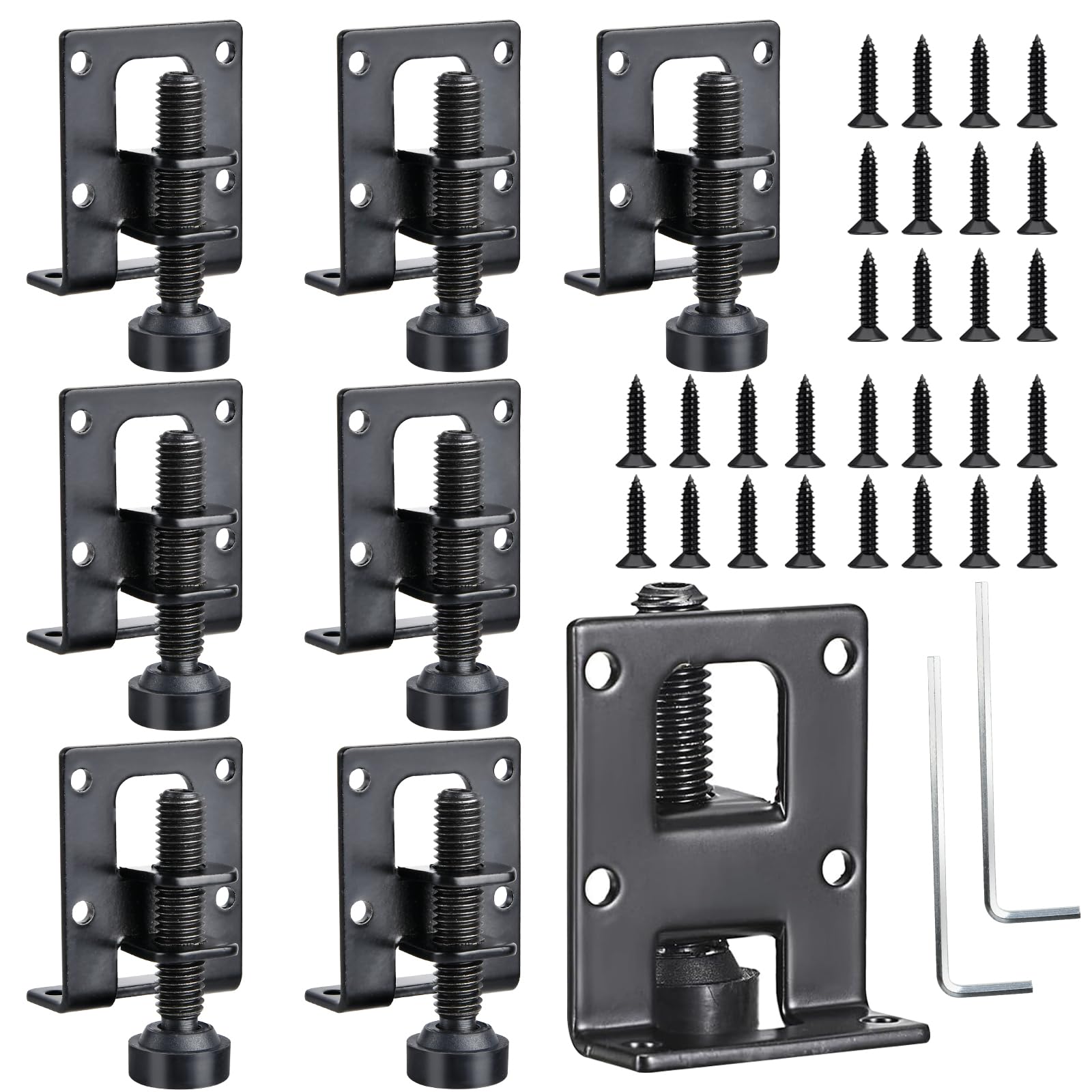 Supkiir 8 Pack Adjustable Leveling Feet, Heavy Duty Furniture Levelers, Black Adjustable Load Levelers Foot Table Leg Leveling Legs for Cabinet Chair Workbench Shelving Units Wardrobe