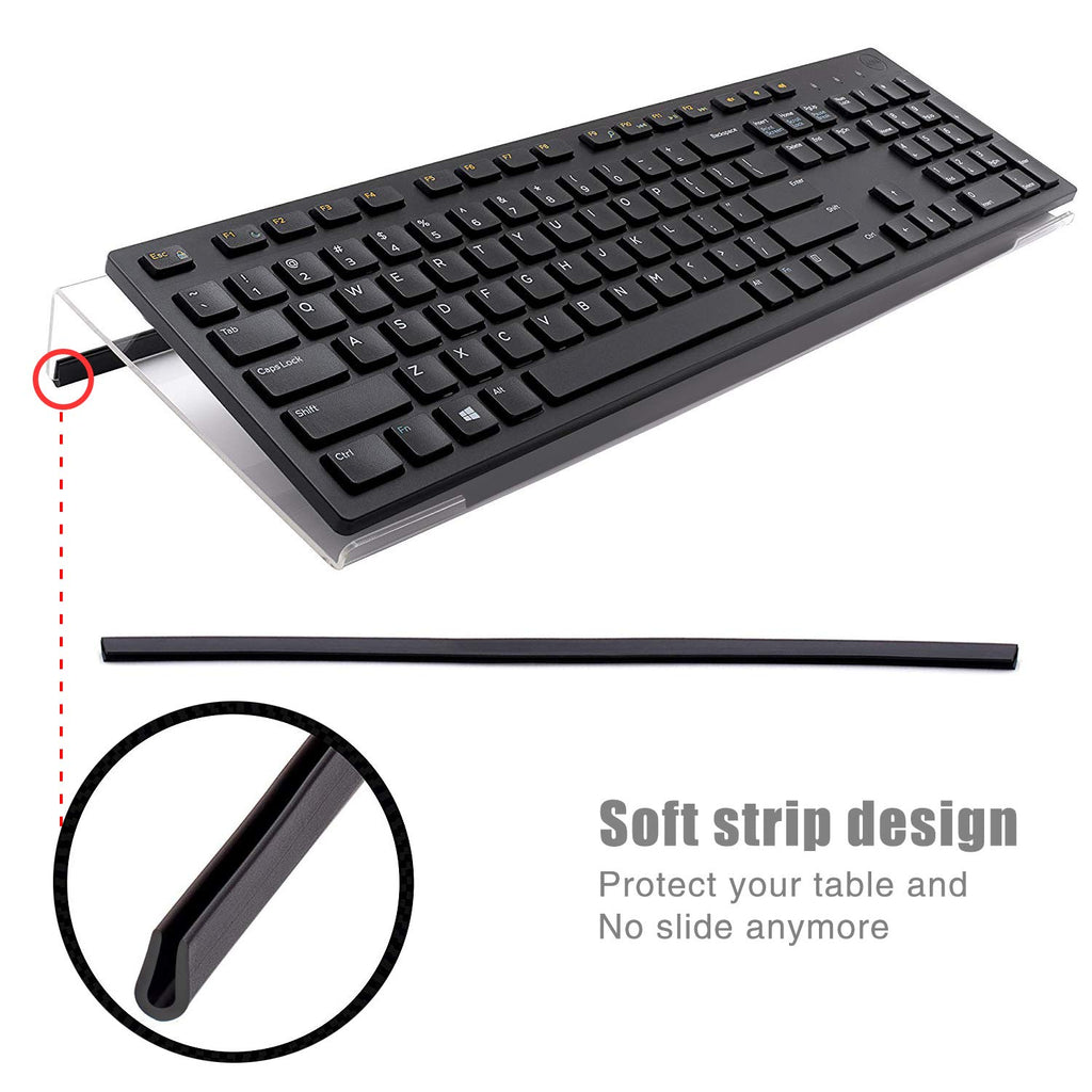 Refrze Computer Keyboard Stand-PC Keyboard Stand,Titled Keyboard Stand,Clear Acrylic Keyboard Tray（Holder) for Easy Ergonomic Typing and Working at Home and Office