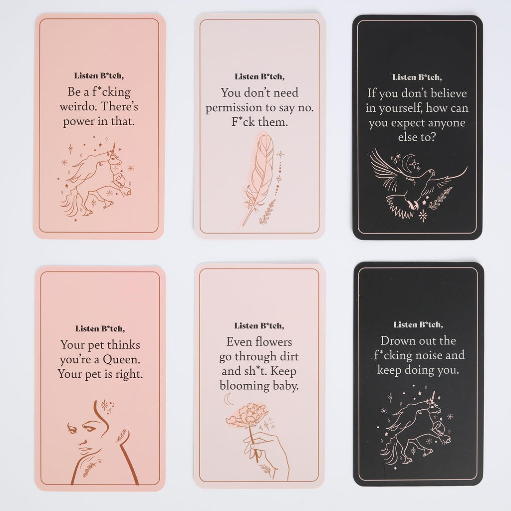 Listen B*tch Affirmation Cards | 50 Daily Affirmations To Remind You Who The F*ck You Are