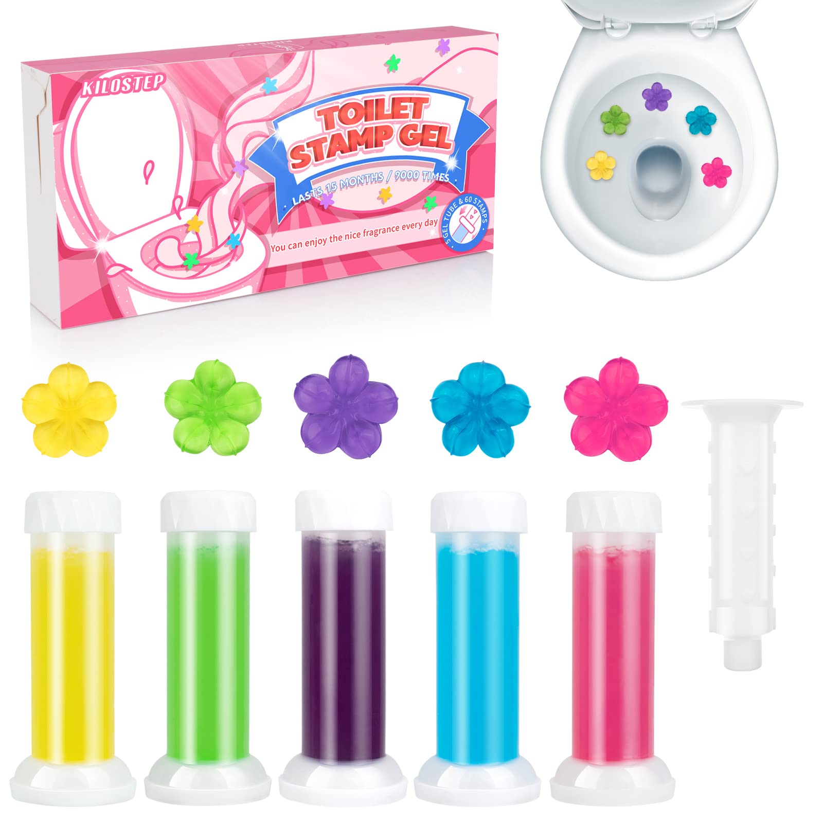 KILOSTEP Toilet Gel, 60 Count Toilet Bowl Gel Stamp