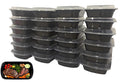25pack 28oz Plastic Meal prep containers w/lid,Food prep containers, Take Out containers,Reusable Lunch Box,Microwave and Freezer Safe