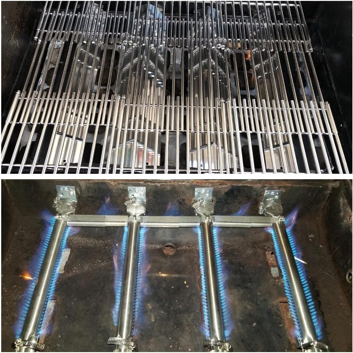 4-pack Stainless Steel Heat Plate Replacement for Select Gas Grill Models, Charbroil and Others (16" x 3 13/16")