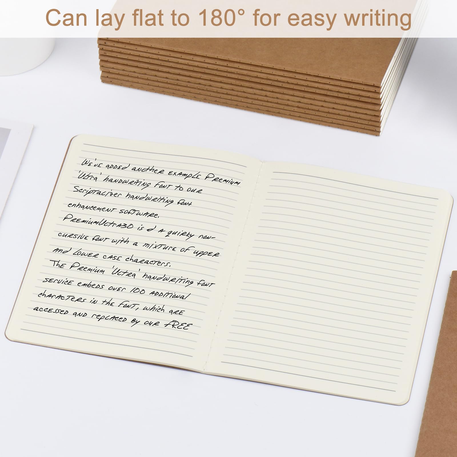 ZCZN 36 Pack A5 Lined Notebook, Jounural Kraft Notebooks 60 Pages(30 Sheets), 8.15 * 5.5 Inches Notebooks Bulk, Diary, Subject, Memo Notebbos for Work, School, Office