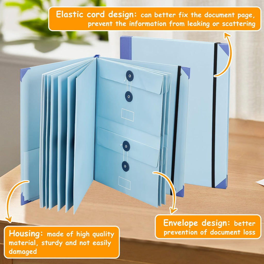 If i Die Binder - Veleron Life Organizer,Important Document Organizer,in Case I Die Document Folder,Document Organizer Folio with Pockets File Home School Office Supplies (Blue)