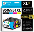 Smart Ink Compatible Ink Cartridges Replacement for HP 950XL 951XL 951 XL 950 XL 4 Pack Combo (Black, Cyan, Magenta, Yellow) for HP Printer Officejet Pro 8600 8610 8620 8640 8660 8615 8625 251DW 276DW