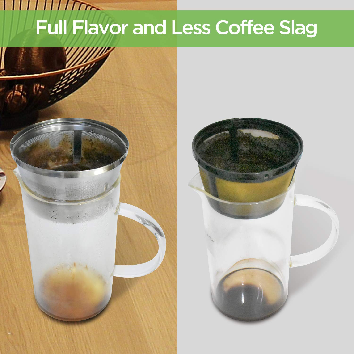 Reusable Coffee Filters 8-12 Cup Permanent Coffee Filters Basket Washable Compatible with Mr. Coffee Black & Decker Coffee Maker Filter 6-12 Cup
