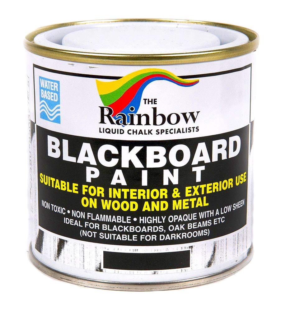 Chalkboard Blackboard Paint - Black 8.5oz (250 ml) - Brush on Wood, Metal, Glass, Wall, Plaster Boards Sign, Frame or Any Surface. Use with Chalk Pen Wet Erase, Safe and Non-Toxic. Matte Finish - Up to 32sf