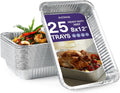 MATANA 8x12 Aluminum Pans Foil Trays (25 Pack) Cake & Lasagna Baking, Chicken Roasting, Chafer, Crawfish Cooking | Ideal for Party Catering & Takeaway
