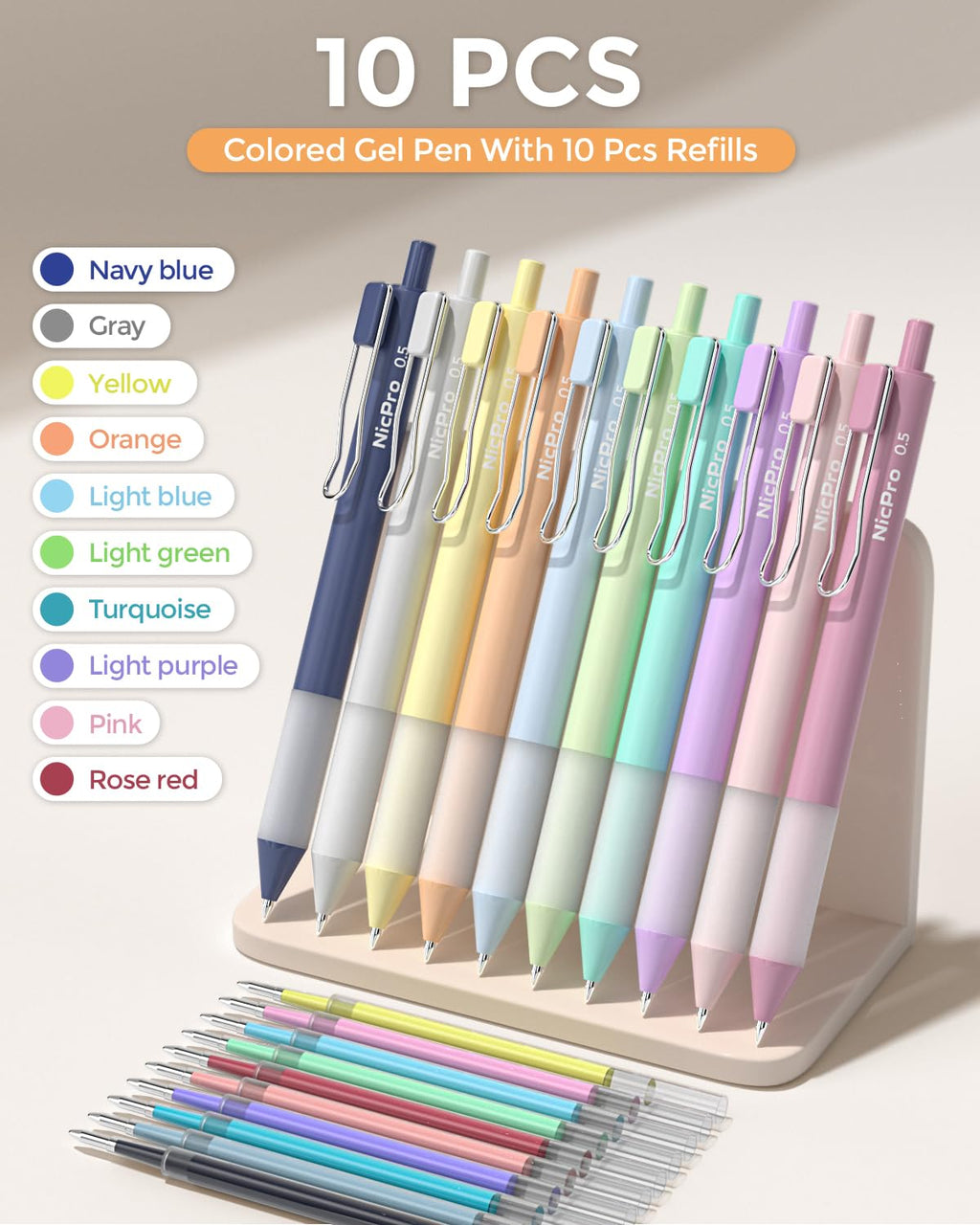 Nicpro 33PCS Aesthetic Highlighter and Gel Pen set with Case, 12 Bible Highlighters & Cute Pens Refills With Soft Ink & Tip, No Bleed Quick Dry for Bible Study Journaling Planner Notes School Supplies