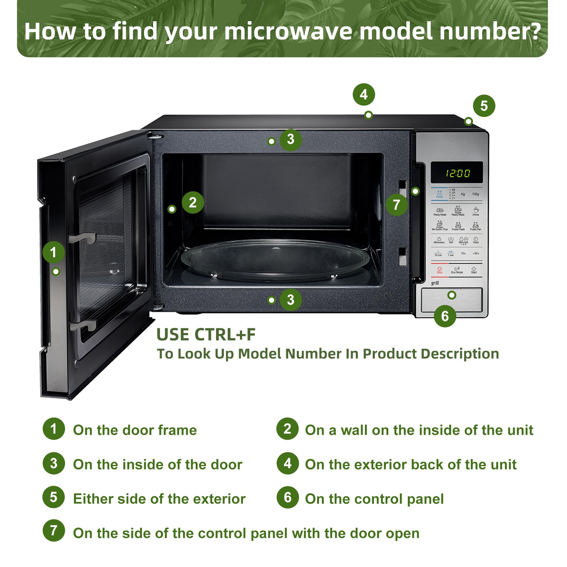 Gemroom 12" Microwave Glass Plate Replacement Compatible with W11367904 W11291538 W10337247 W11443145, Compatible with Microwave Glass Turntable Plate WMH31017 WML55011