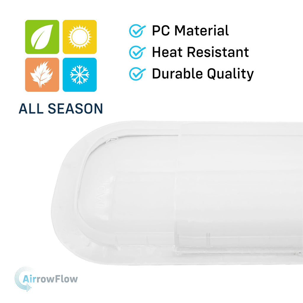 Sideways Floor Wall Ceiling Air Vent Deflector for Under Furniture Heat and Air Deflecting, Fits Vents 3" - 7" Wide, Also Extends Lengthwise up to 17.5", Foam Tape for Tight Seal